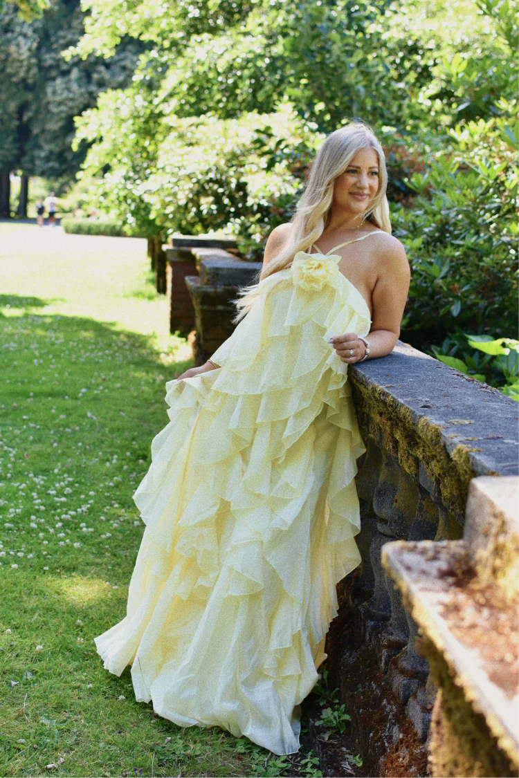 Amal Tiered Ruffle Maxi Dress - Butter Yellow - Image 3