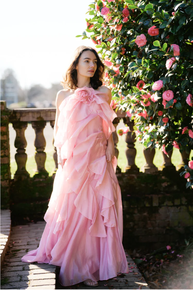 Amal Tiered Ruffle Maxi Dress - Rose - Image 4