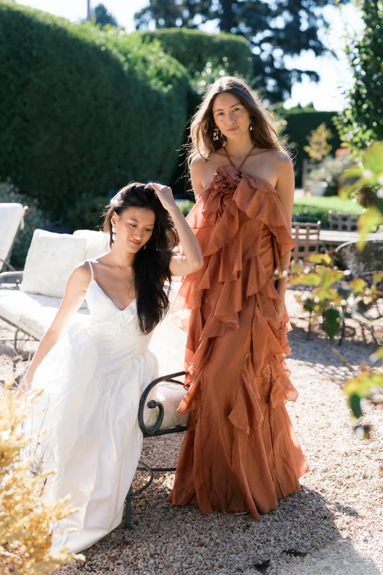 Amal Tiered Ruffle Maxi Dress - Terracotta - Image 7