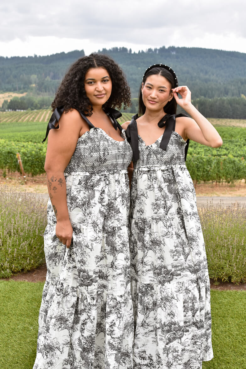 Beatrice Black and White Toile Maxi Dress - FINAL SALE - Image 3
