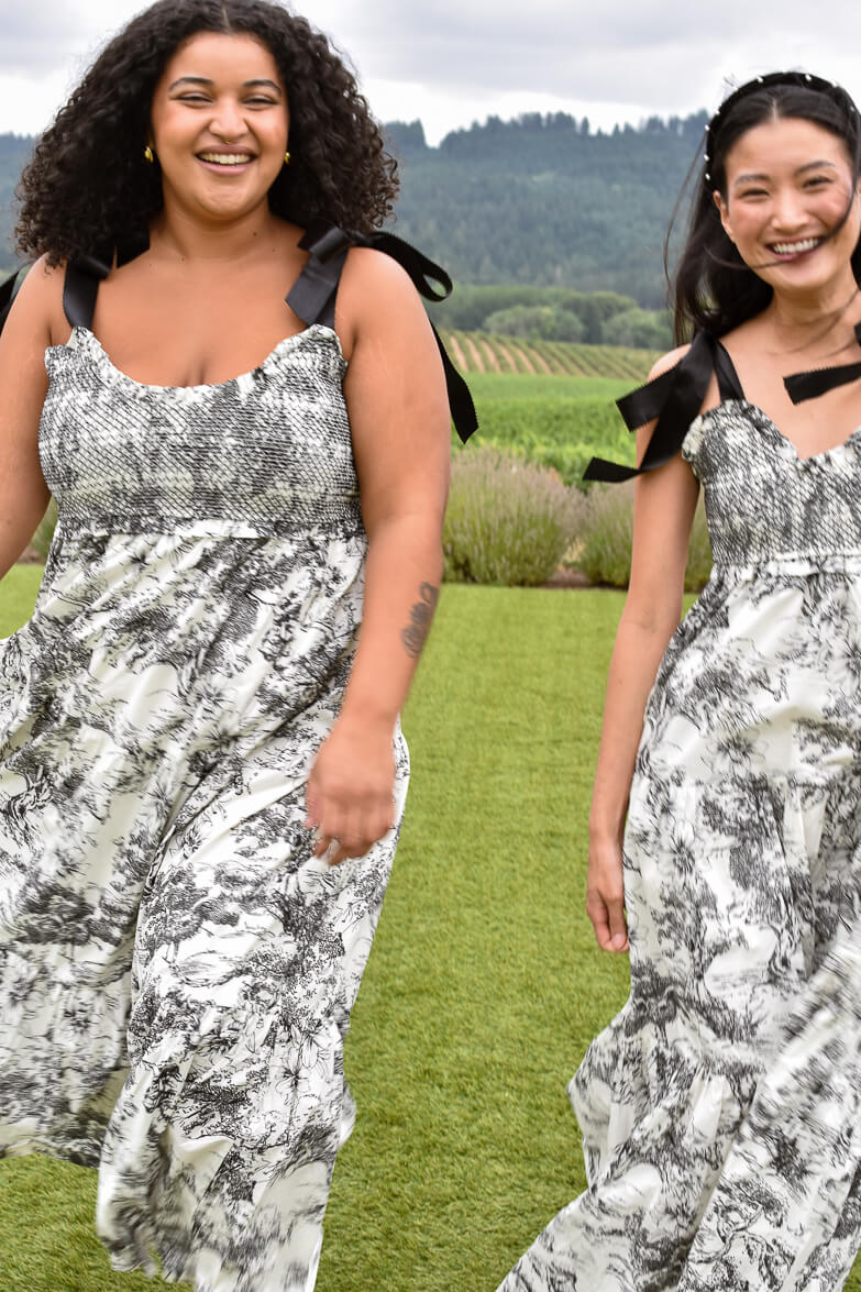 Beatrice Black and White Toile Maxi Dress - FINAL SALE - Image 7