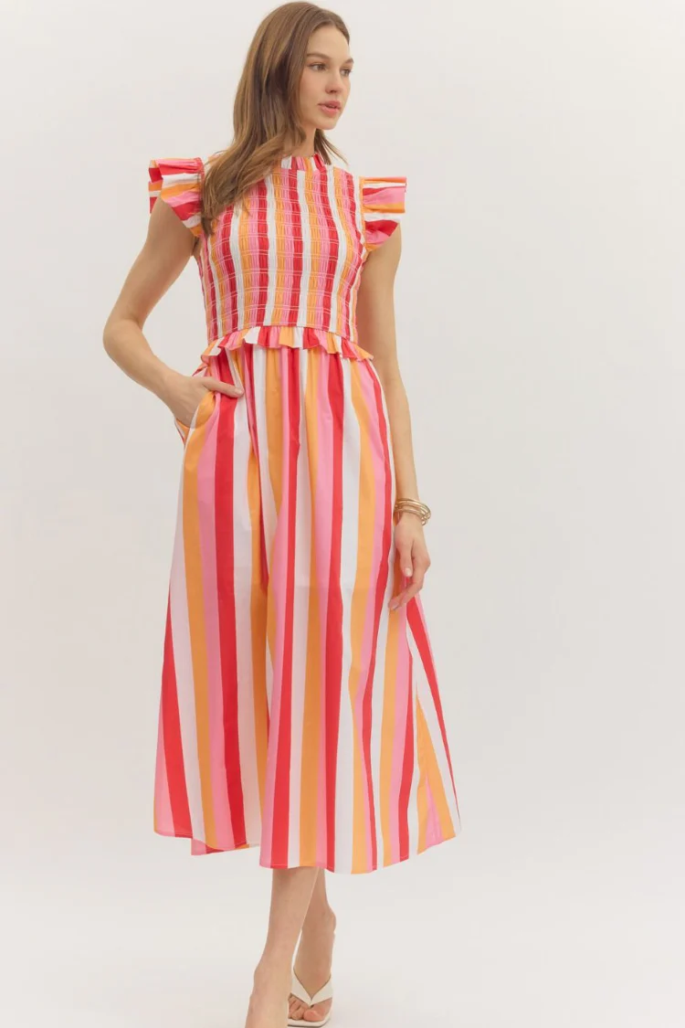 Bellini Stripe Midi Dress - Image 5