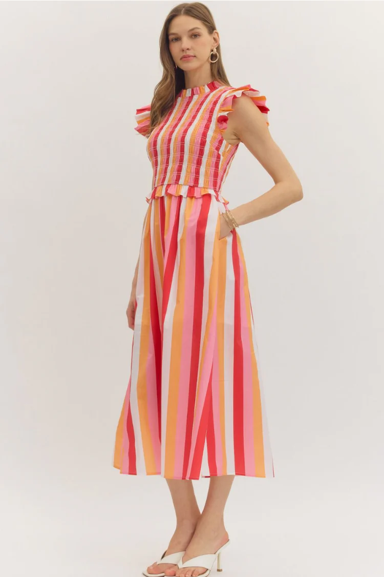 Bellini Stripe Midi Dress - Image 8