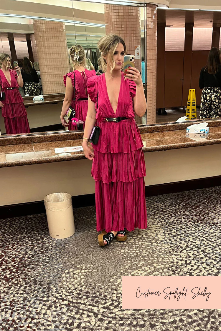 Clara Ruffle Tier Maxi Dress - Pink - FINAL SALE - Image 3