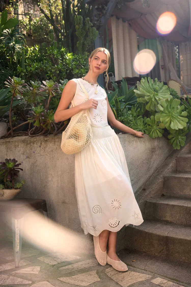 Coastline Eyelet Skirt Set - Image 5