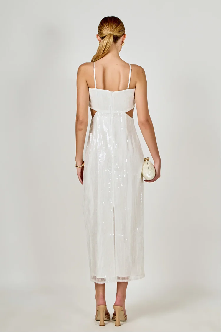 Emma Sequined Cut Out Midi Dress - Image 3