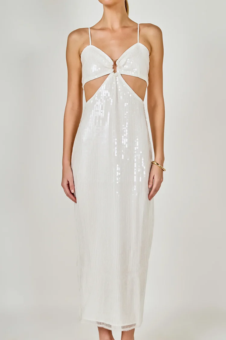 Emma Sequined Cut Out Midi Dress - Image 6