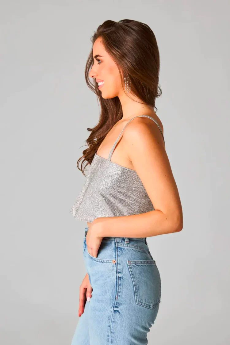 Girly Girl Rhinestone Crop Top - FINAL SALE - Image 3