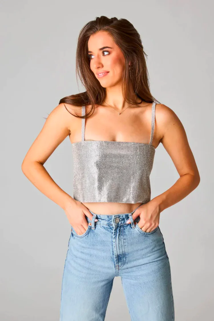 Girly Girl Rhinestone Crop Top - FINAL SALE - Image 4
