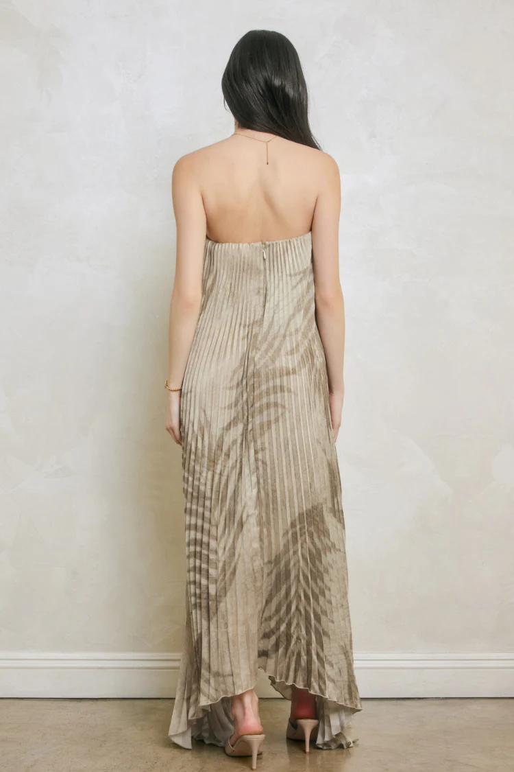 Moonlit Pleated Maxi Dress - Desert Palm - Image 3