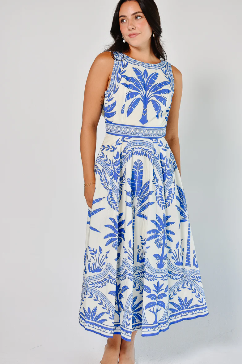 Noto Palm Midi Dress - FINAL SALE - Image 3