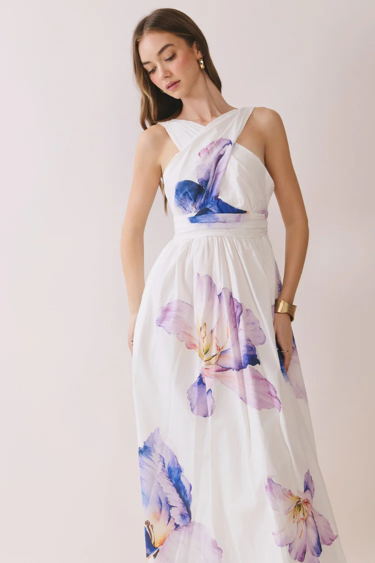 Perfect Petals Pansy Print Midi Dress - FINAL SALE