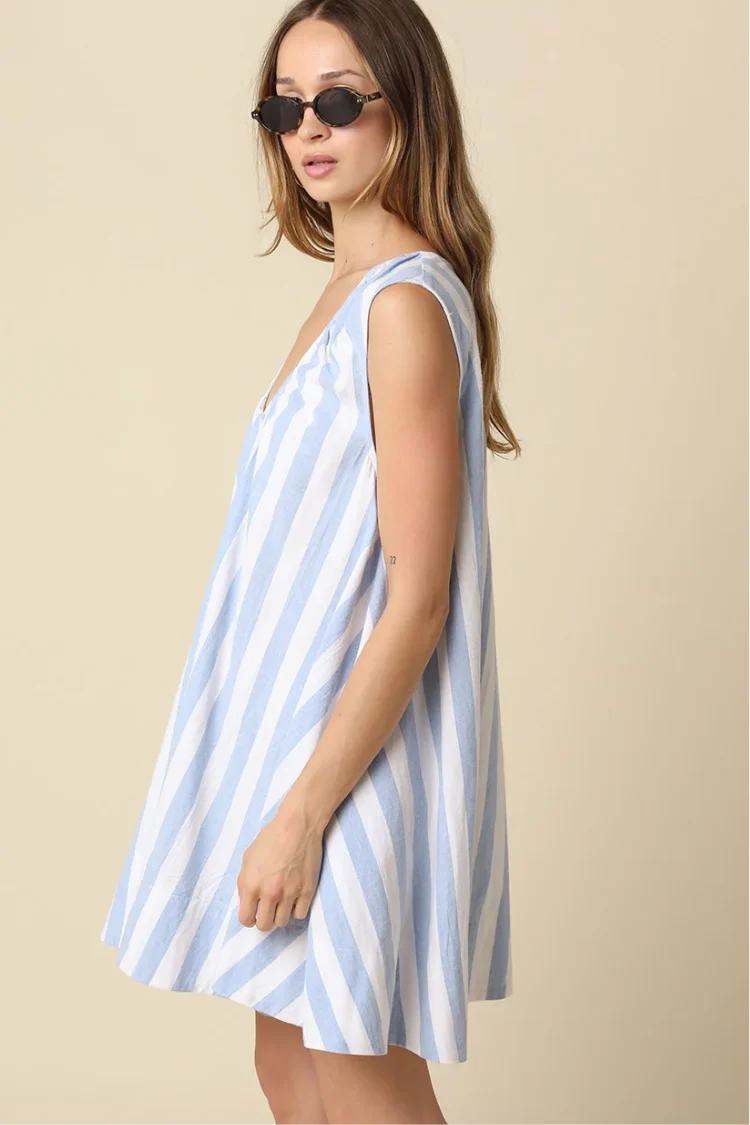 Portofino Stripe Mini Dress - Image 4