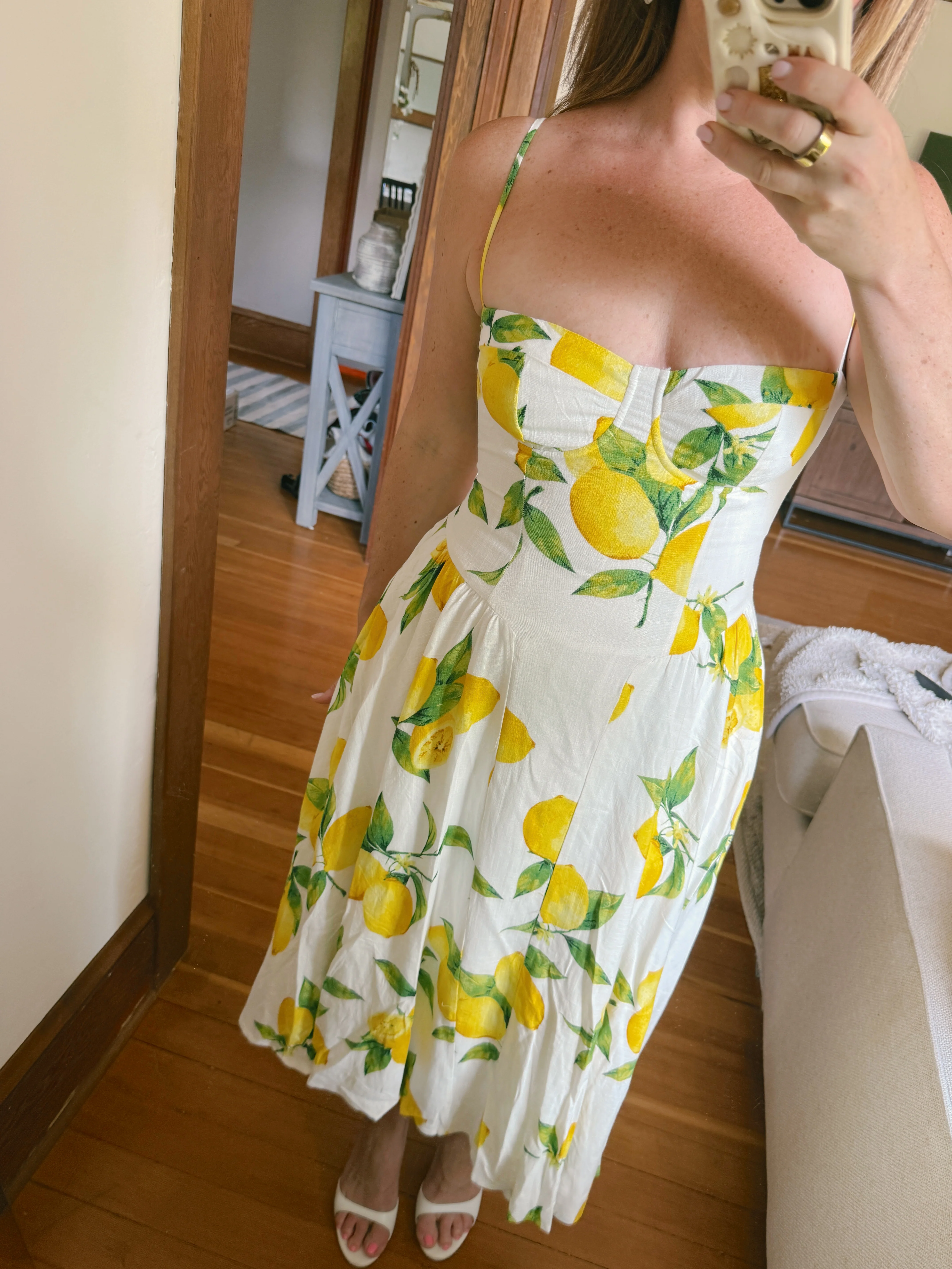 Positano Summer Lemon Midi Dress - Image 3