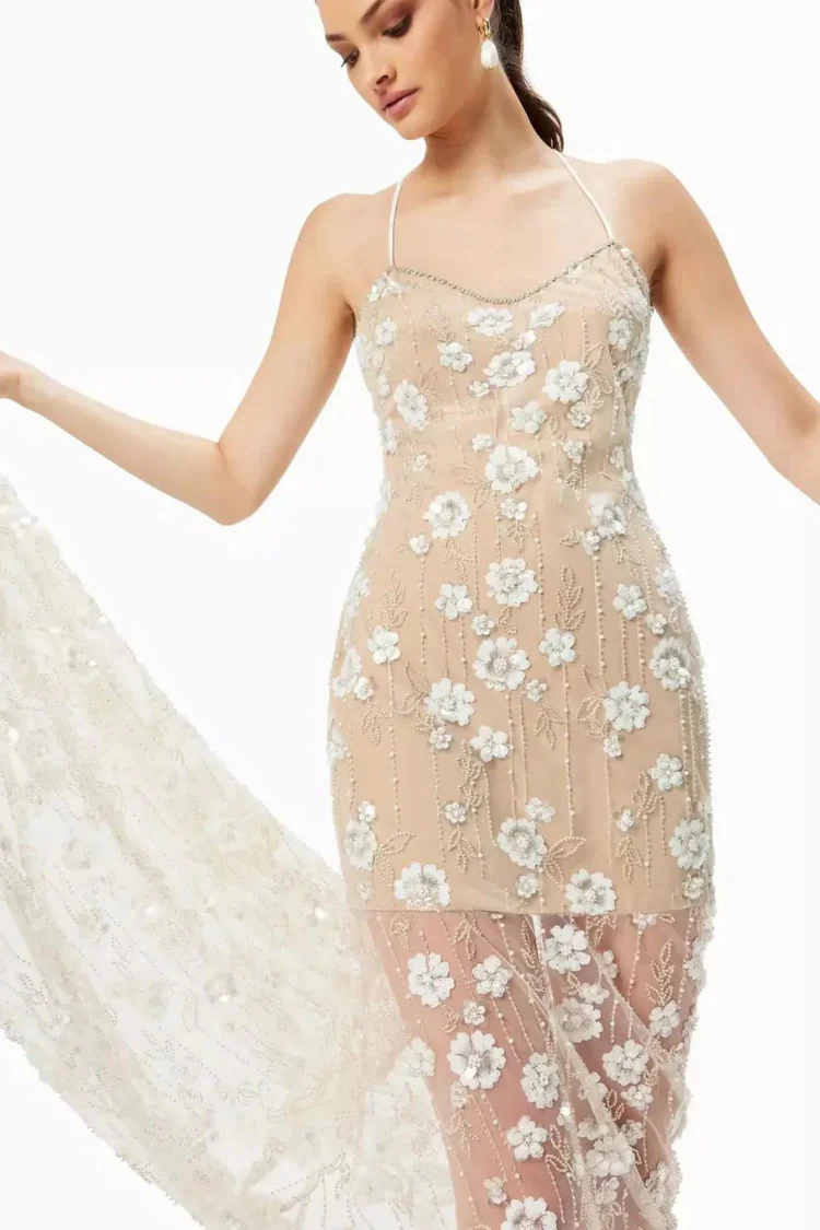 Retusa Embellished Mesh Gown - FINAL SALE - Image 2