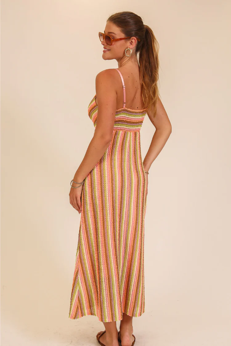 Rosê Riviera Crochet Midi Dress - Image 2