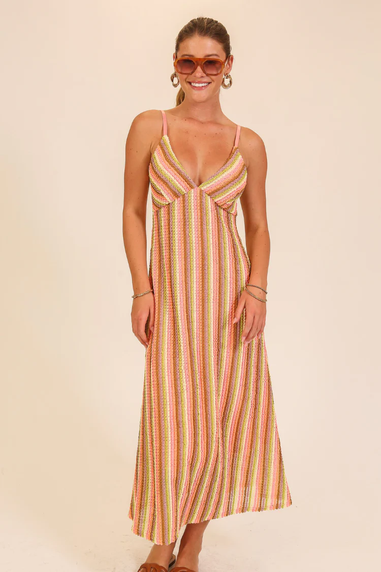 Rosê Riviera Crochet Midi Dress - Image 6