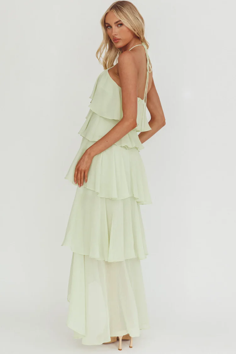 The Vivienne Sage Ruffle Maxi Dress - Image 2
