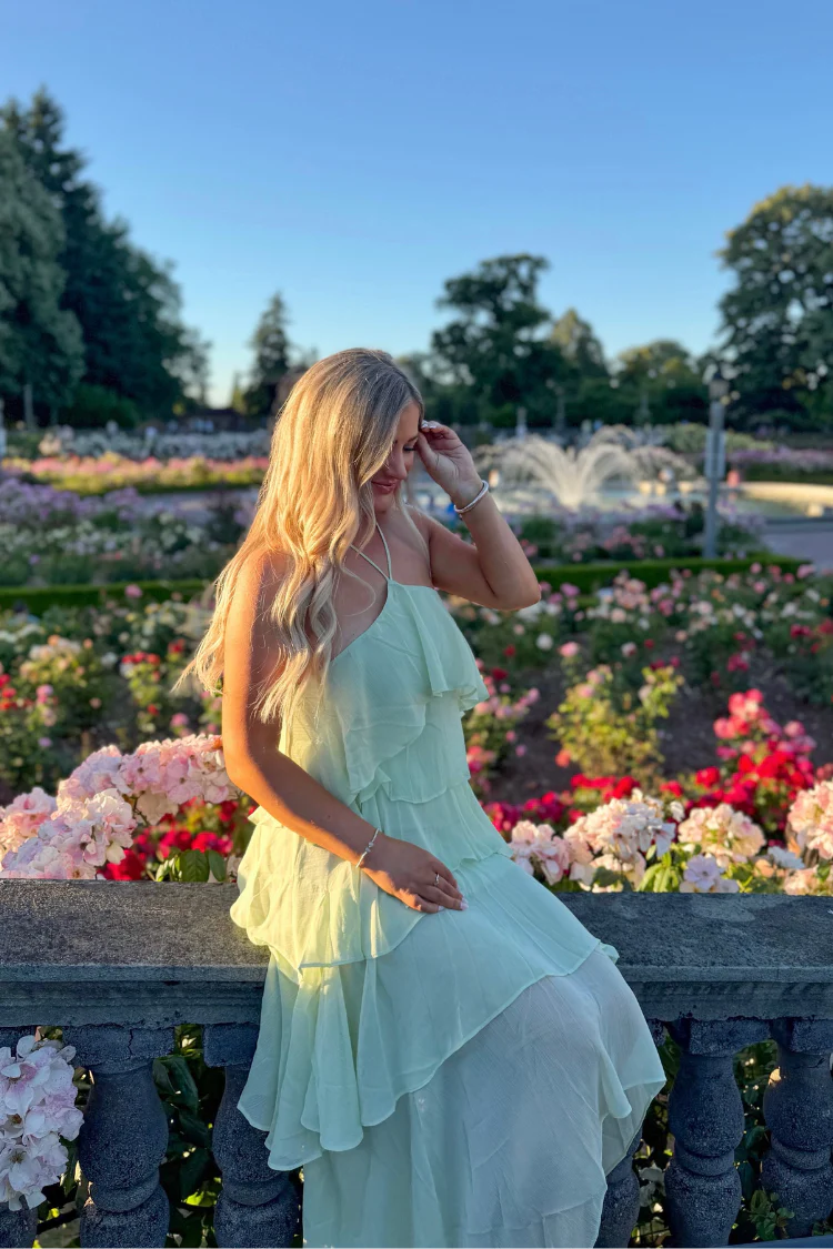 The Vivienne Sage Ruffle Maxi Dress - Image 3
