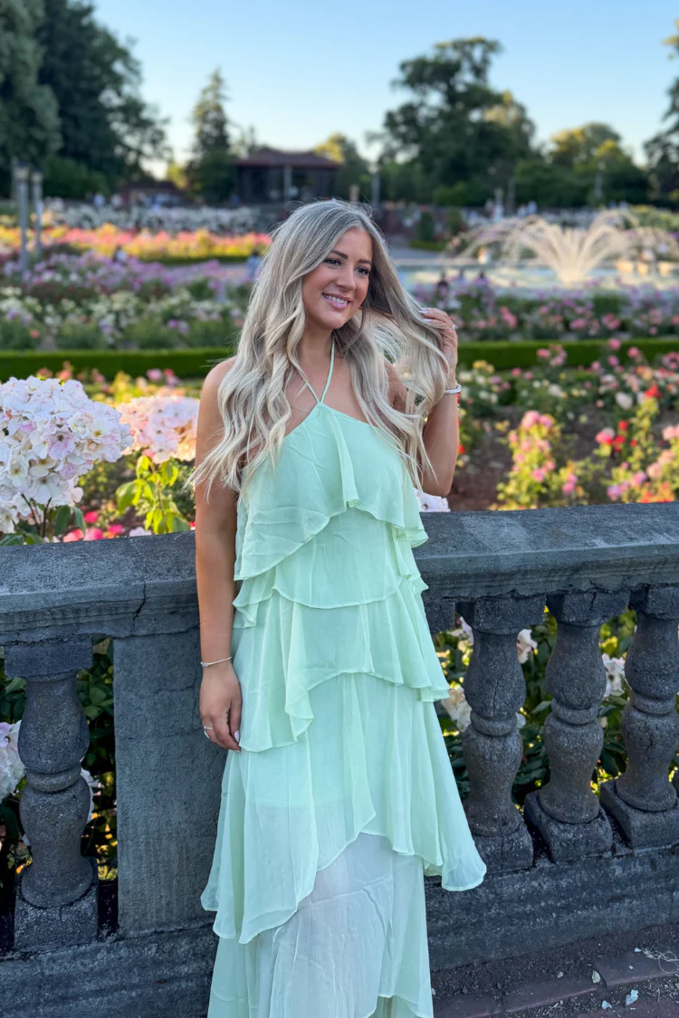 The Vivienne Sage Ruffle Maxi Dress - Image 4