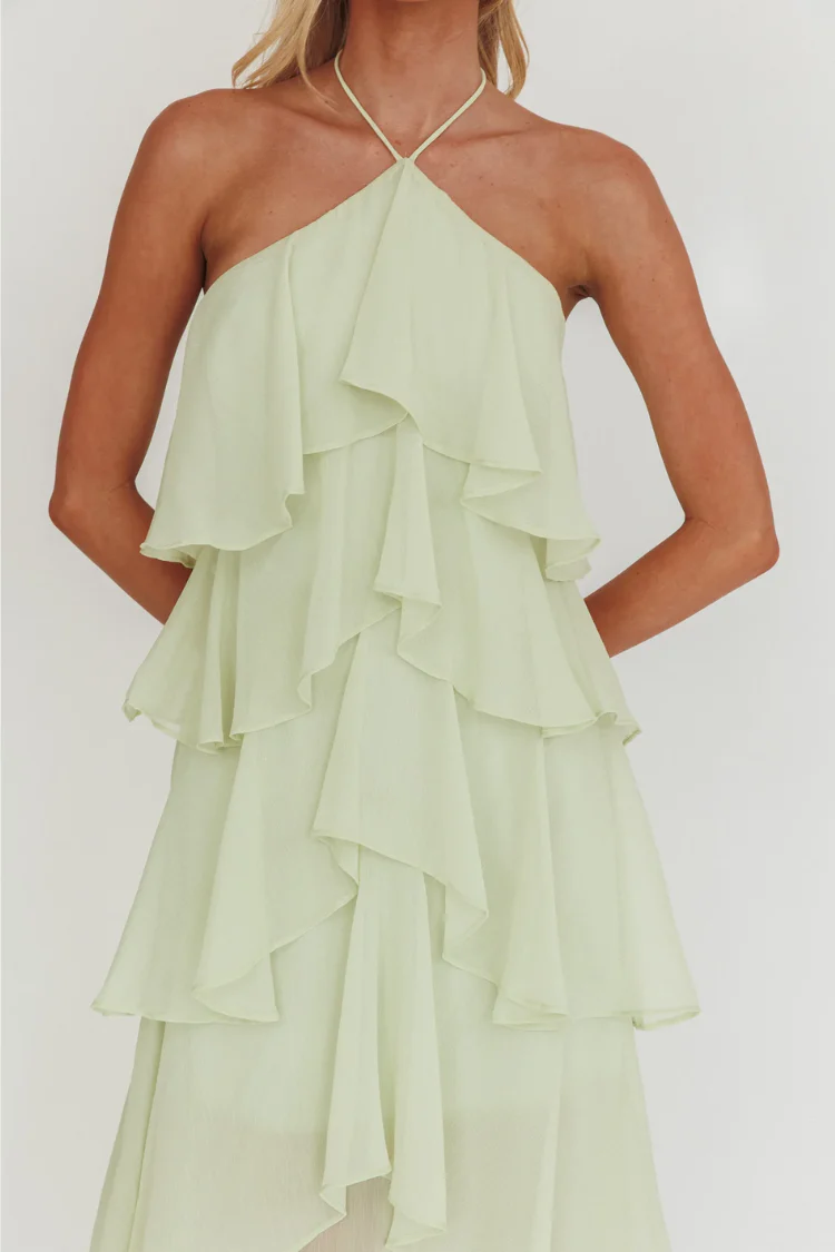 The Vivienne Sage Ruffle Maxi Dress - Image 5