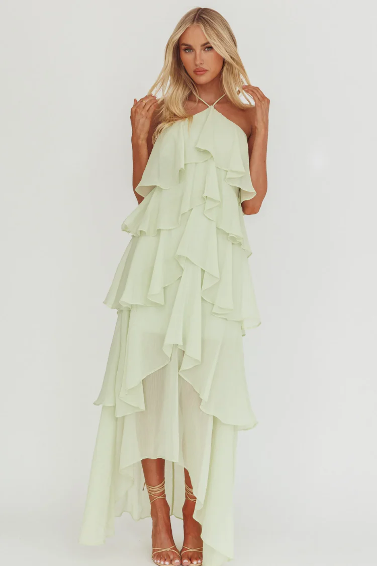 The Vivienne Sage Ruffle Maxi Dress - Image 6