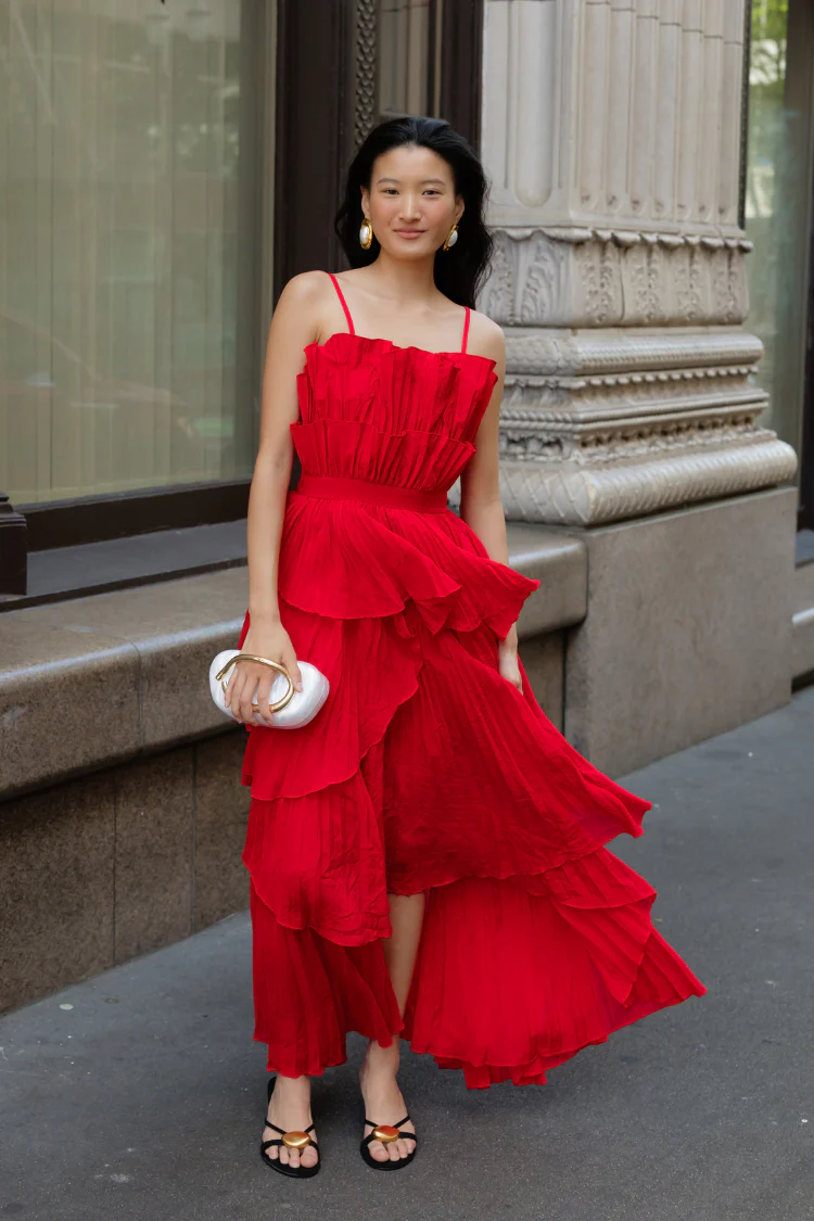 Valencia Pleated Ruffle Maxi Dress - Image 4