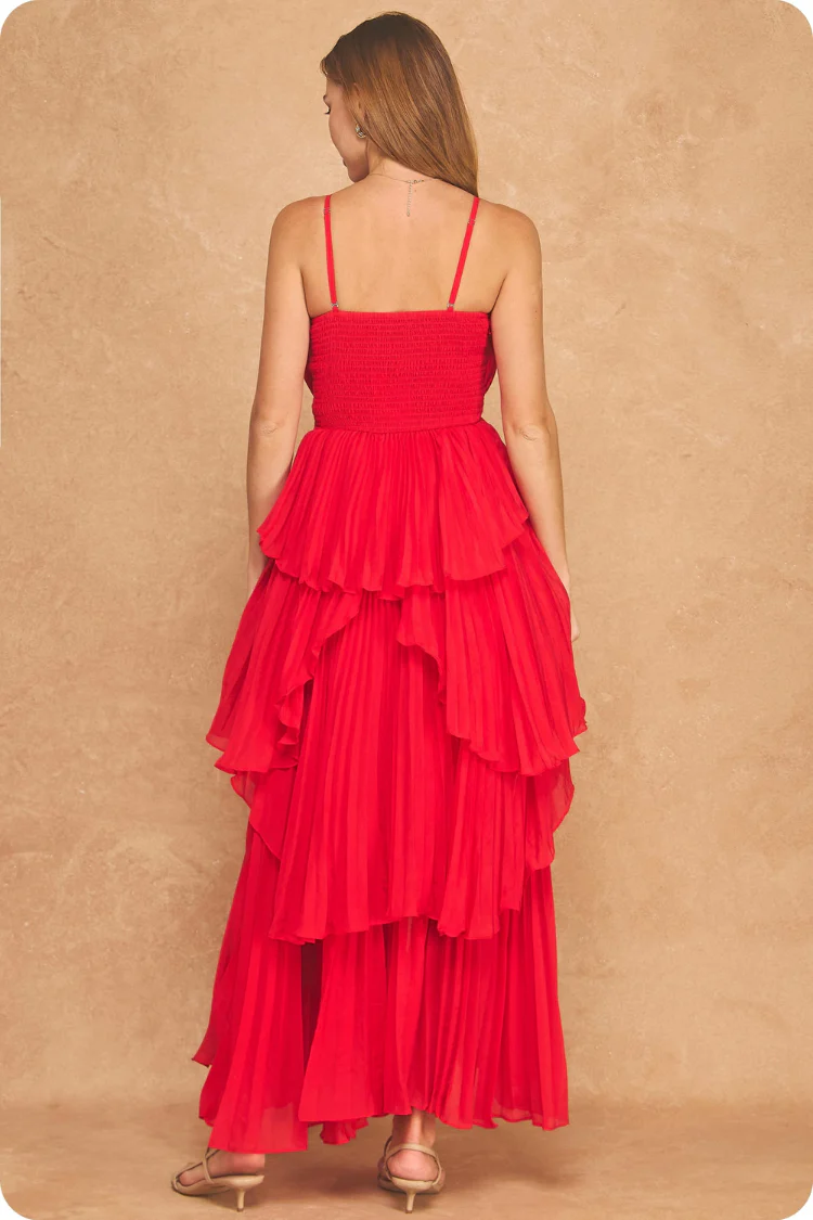 Valencia Pleated Ruffle Maxi Dress - Image 7